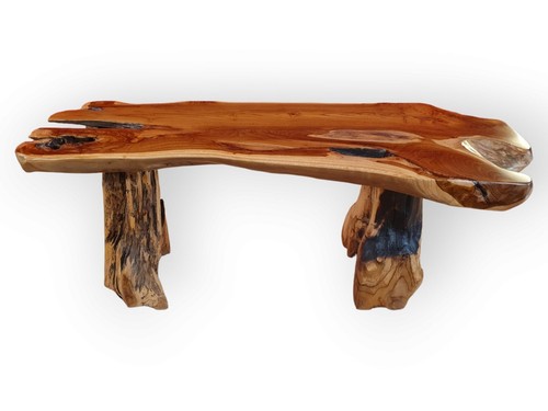 Teak Root Wood Coffee Table Solid Living Room Tree Trunk New - Picture 9 of 10