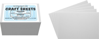 White Flex Plasticard Polystyrene Craft Sheets - 4''x6'' - .040'' thick - 100 Pack