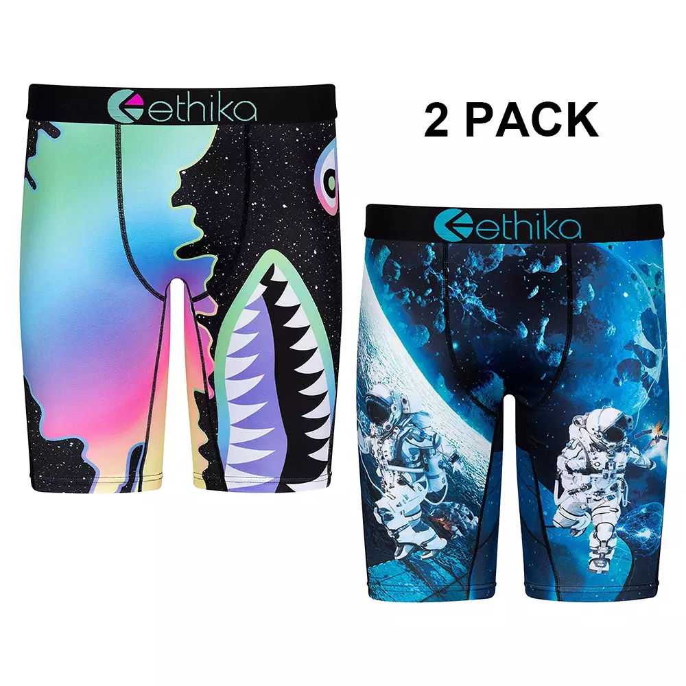 Ethika Mens Staple Boxer Briefs | 2-Pack Bomber Sapce/Ayy Wool