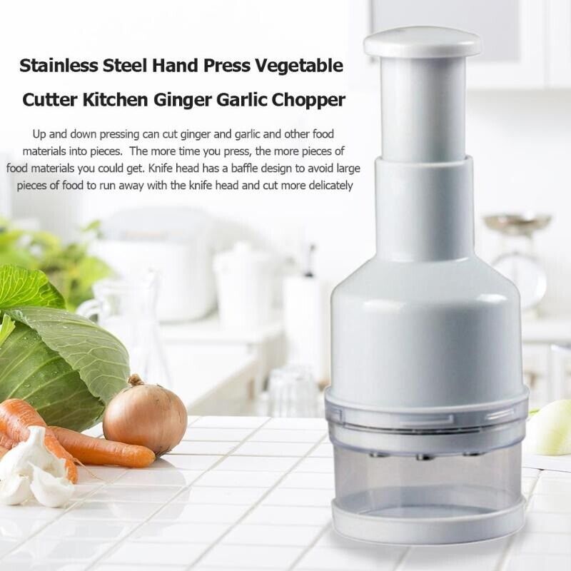 Hand Press Garlic Onion Chopper Cutter Crusher Vegetable Manual