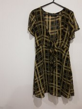 NASTY GAL ~ Womens Size 10 Dress Front Tie Lined Skirt Sheer Bodice