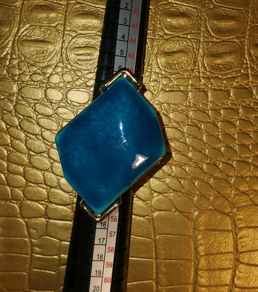 Women's Solid Silver Turquoise Cocktail Rough Sto… - image 1