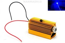 Focusable 450nm Dot Blue Laser Module 50mw Diode Lights 12x40mm w 12mm Heatsink
