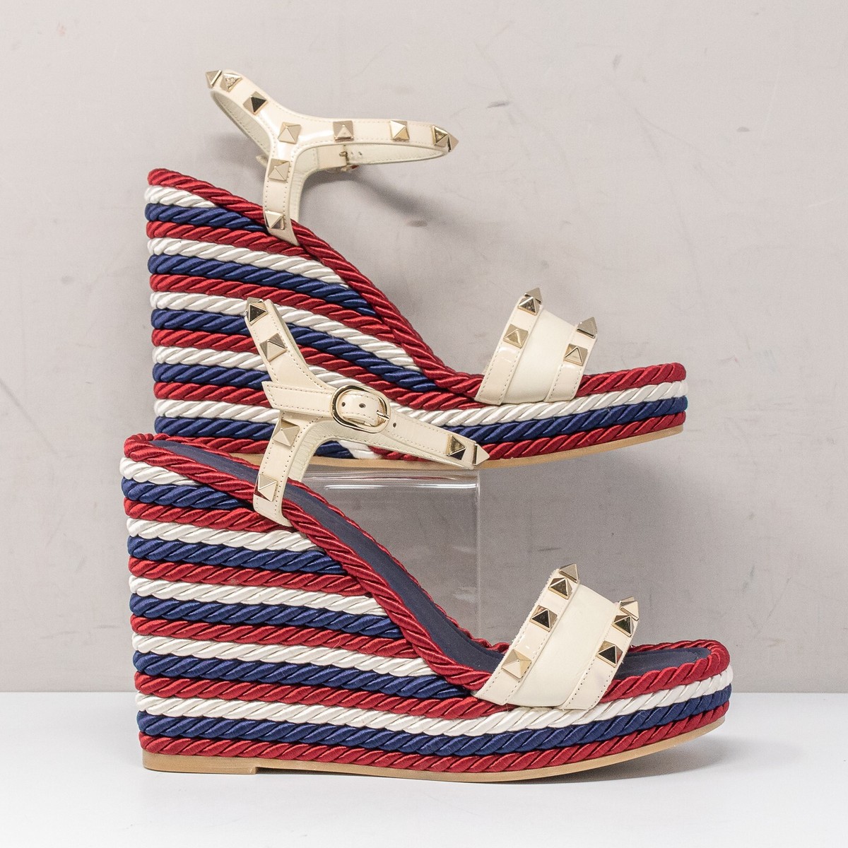Valentino Garavani Rockstud Torchon Wedge Sandals Size 37 EU Valentino Garavani Rockstud Torchon Wedge Sandals Size 37 EU