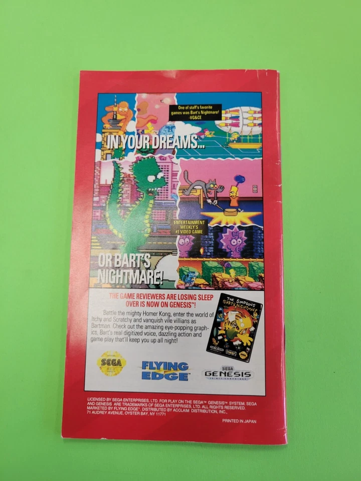 Sega Mega Genesis Spider-Man X-Men Arcade's Revenge Game Instruction Manual - Image 2 of 2