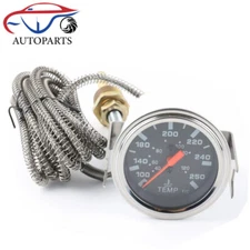 2'' 52mm Chrome Pointer Water Temp Temperature Gauge Mechanical  ℃ / ℉ Gauges