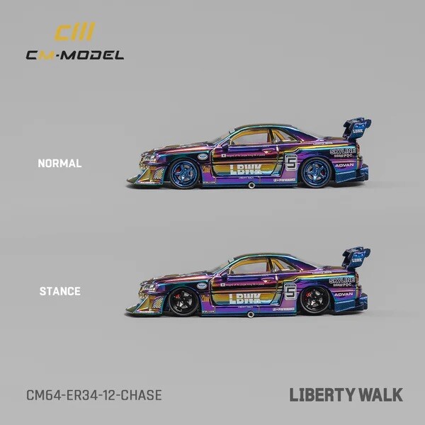 CM Model Nissan Skyline LBWK LB-ER34 Super Silhouette Chase CM Model Nissan Skyline LBWK LB-ER34 Super Silhouette Chase