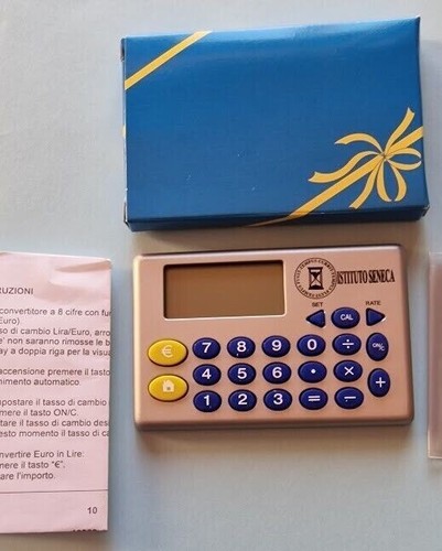 CALCOLATRICE/CONVERTITORE LIRE EURO VINTAGE GADGET ISTITUTO SENECA ANNO 2000 - Foto 10 di 10