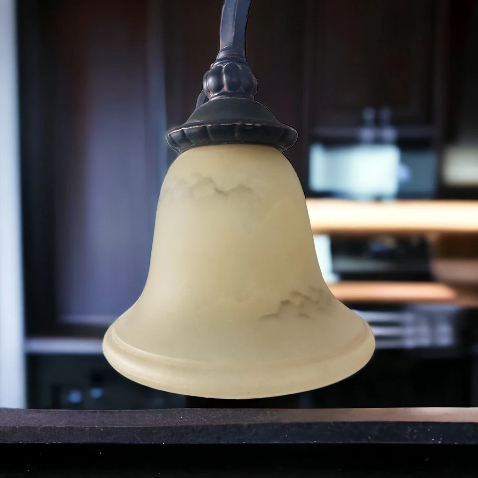 Amber Alabaster Lamp Shade, Chandelier_Vanity_Pendant Fixture_Glass Globe Cover - Image 2 of 3