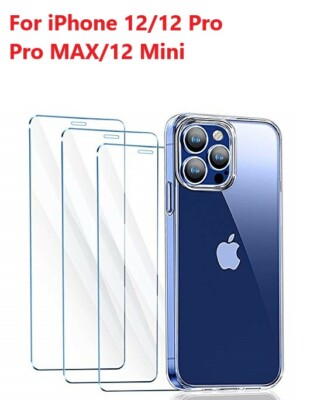 3 Pack For iPhone X/XS/XR 11 12 Pro Max Premium Tempered Glass Screen Protector