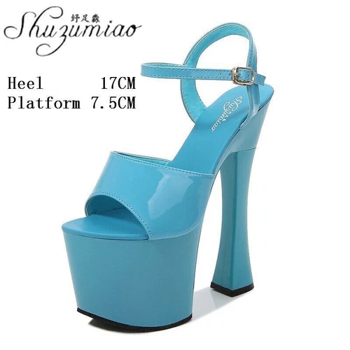 Women Platform Super High Heels Sexy Pumps Fashion Sandals Party Dance Shoes - Picture 16 of 41