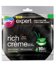 Godrej Expert Rich Cr me Hair Colour Shade BLACK BROWN, Pack of 4  20g 20ml