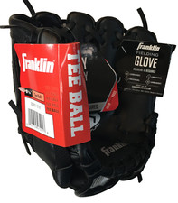 Franklin 8.5" Glove RHT Ready To Play RTP Youth Baseball T-Ball BLACK New w/ Tag