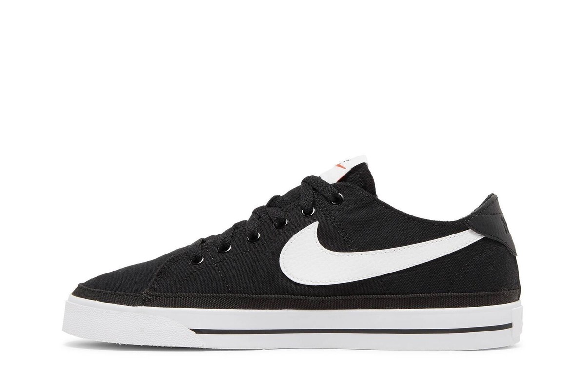 Size 6 - Nike Court Legacy Canvas Black White W for sale
