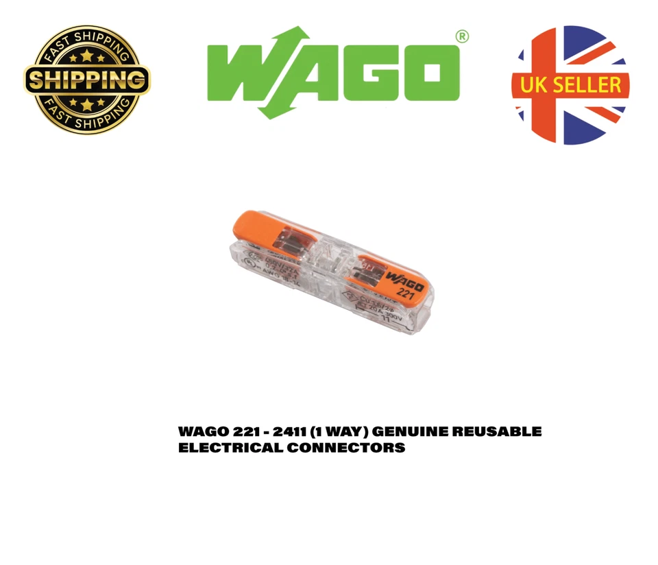 WAGO 221 Series Reusable Electrical Wire Cable Connectors Compact UK SHIPPER - Image 2 of 4