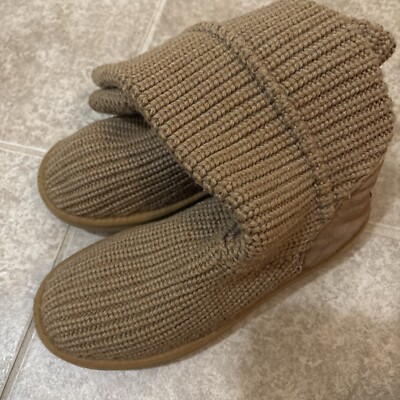 UGG Australia Womens Knit Cardy Boots Brown Woven Sheepskin  Cutest Ugg Cardy Knit sweater boots size 8 Tan price firm! main image 0