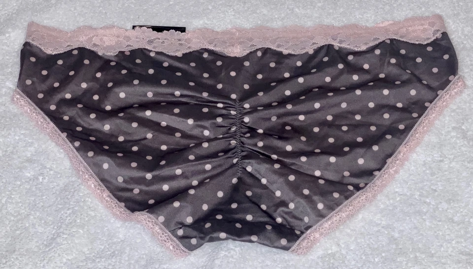 Braguita de bikini MAIDENFORM Micro Cheekini ribete de encaje gris rosa descarado para mujer M 6 L 7 Foto 3 de 4