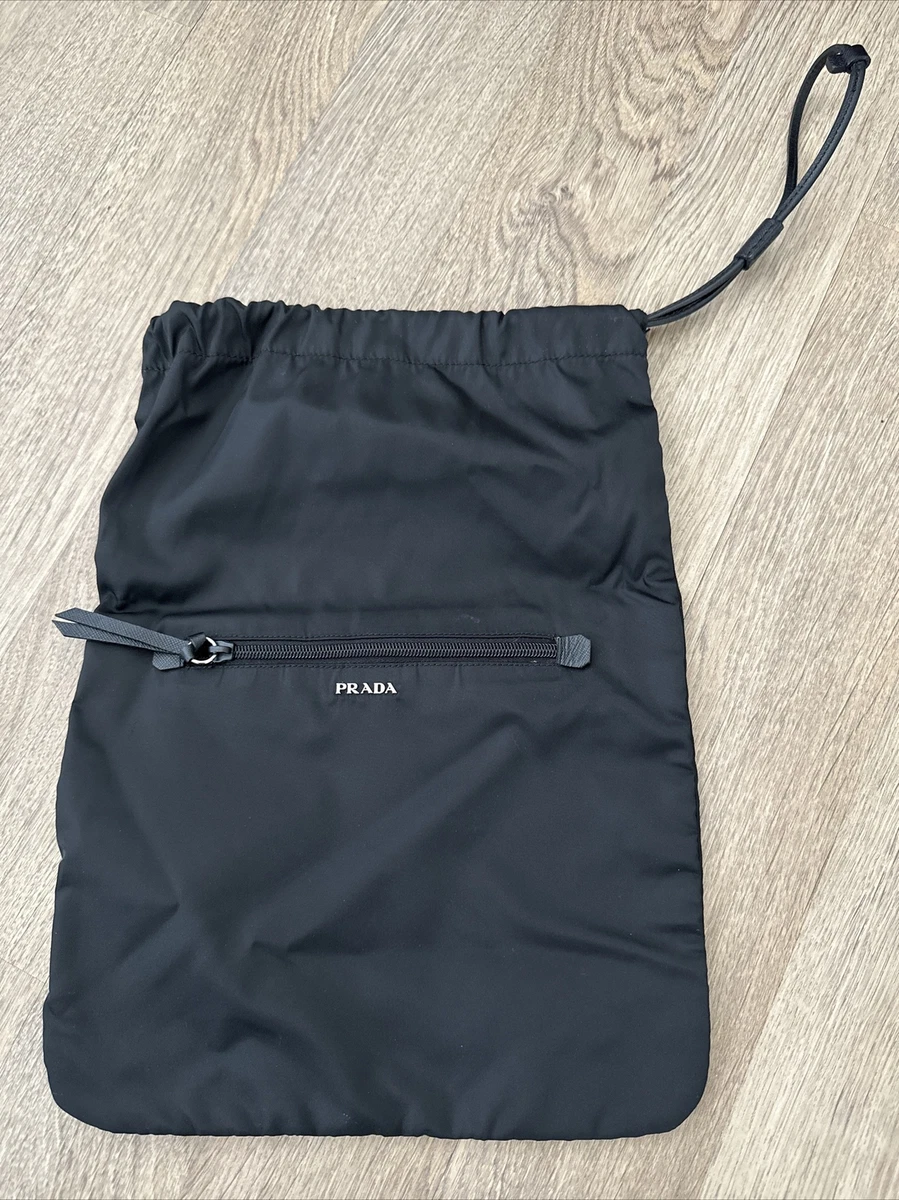 Prada Bag Nylon Pouch Gym Sport Black Prada Metal Logo Drawstring Closure  Unisex