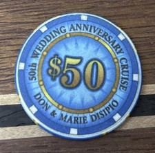 $50 Personal Casino Chip Sample Advertising 50th Wedding Anniversary Don & Marie