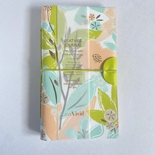 Lined Leather Journal Notebook Floral Gold Foil Details Diary Travel Journal