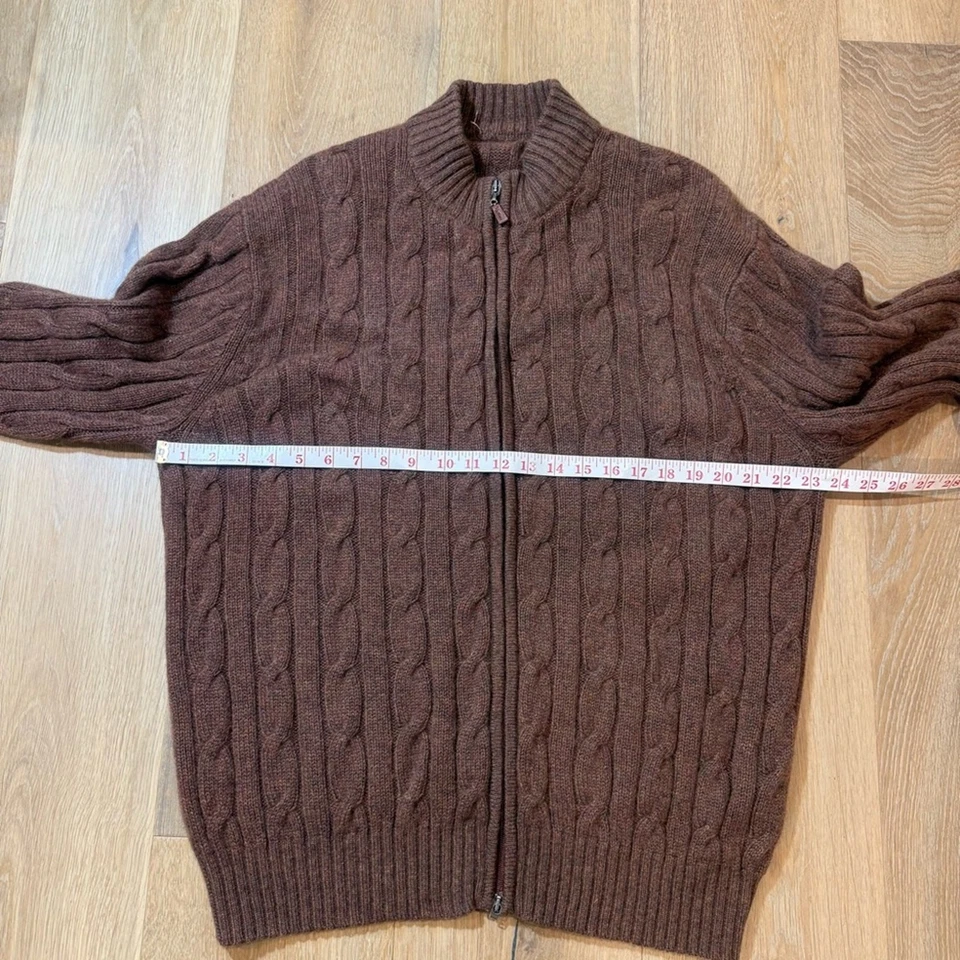 Cárdigan suéter vintage Peter Millar 100 % cachemir tejido con cable cremallera. Casual, XL Foto 2 de 4