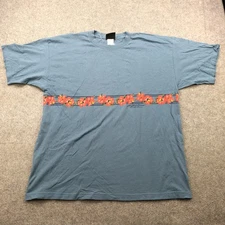 Vintage Pipeline Shirt Mens 2XL Blue Floral Hibiscus North Shore Surf Hawaii 90s