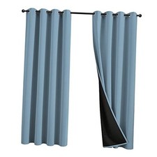 100 Blackout Curtains 96 inch Length for 52"W x 96"L Pack of 2 Sky Blue