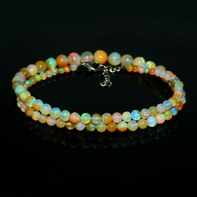 Gemstone Opal Beads Round (balls) Opal Multi-Color Opal Necklace Gift For Sister
