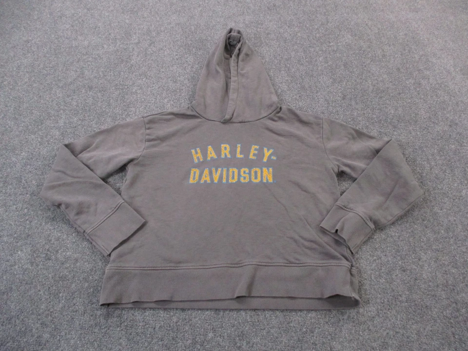 Sudadera con Capucha Harley Davidson Para Mujer XL Gris Pullover Motociclista Spellout Logo Foto 2 de 4