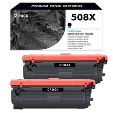 2x Black Toner Fit For HP CF360X 508X Laserjet Enterprise M553n M553dn M577Z MFP