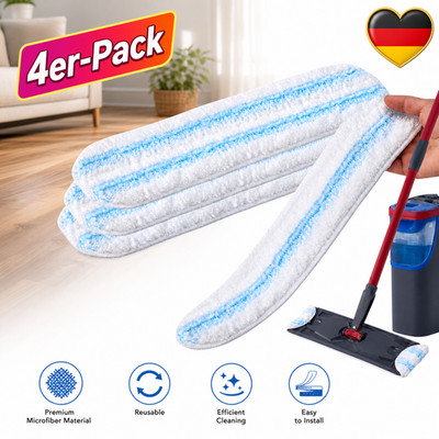 4 Stk Ersatz-Wischmopp Pad für O-Cedar H2pro Wischmopp Kopf Staub Reinigungspad