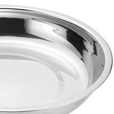 —Metal Dinner Plates 304 Stainless Steel Round Camping Plates Thickened Soup