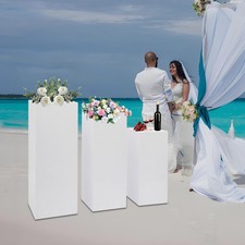 3 PCS Display Pedestal Stands White Square Tall Pedestal Stands Pedestal Wedding
