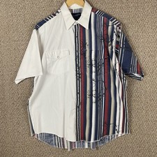 Vtg Wrangler Shirt Men  s 17.5 Pearl Snap X-Long Tails Western Rodeo Cowboy T710