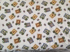 Vintage Jungle Safari Animals Cotton Fabric Kids 3 Yards 45" W Photo Blocks