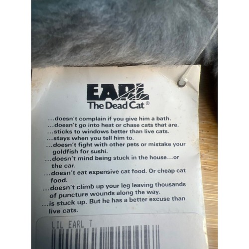 NWT Vintage Famous Earl The Dead Cat Plush 1988 "The last cat you'll ever need" - Picture 12 of 12