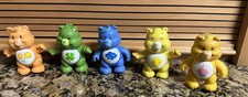 Vintage 1983 Kenner Care Bears 3" Vinyl PVC Figures Lot Of 5 Retro Toys Poseable