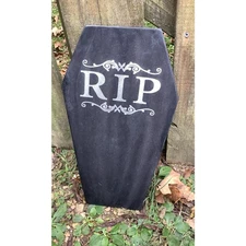 NEW Heavy Slate Tombstone RIP Cheese Board / Serving Platter 15" Long 8.5" Wide