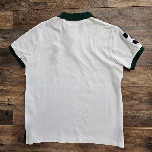 Polo Ralph Lauren Men's White Polo Shirt Medium Big Pony Cotton Equestrian Rugby - Picture 10 of 14