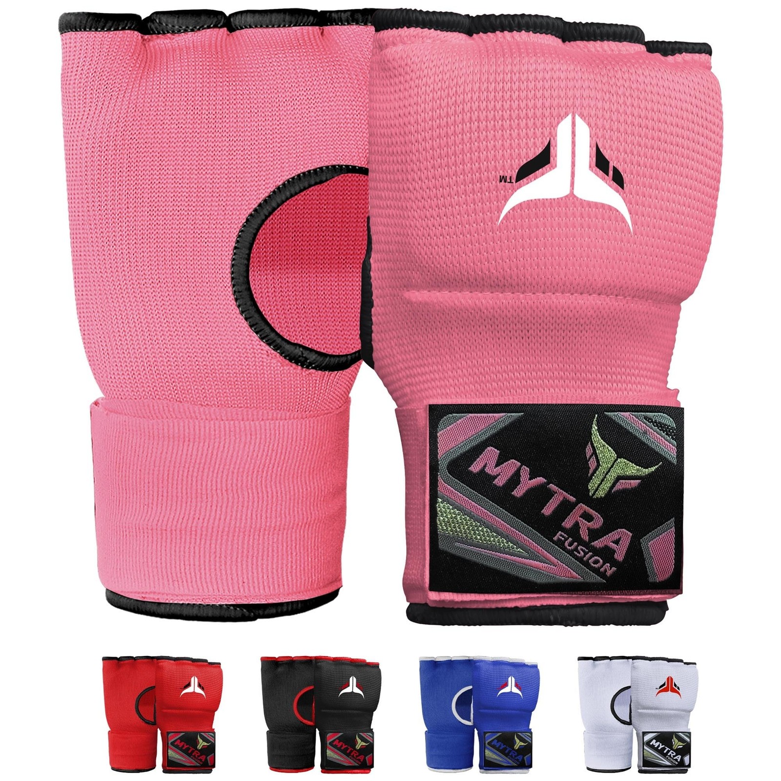 Sous gants de boxe enfants mitaines gel avec bandes de poignet et dragonnes noires