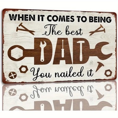 Best Dad Metal Wall Vintage Garage Workshop with Tin Metal Signs Home Décor 8x12