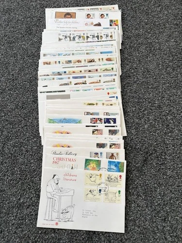 Job Lot of 48 UK GB First Day Covers & Covers FDC's 1981 - 1990 Lot #N64