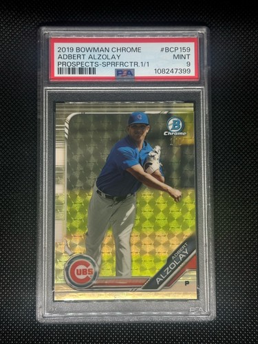 Adbert Alzolay 2019 Bowman Chrome Superfractor Cubs 1/1 PSA 9
