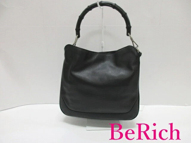 Sac à main Gucci 2 voies sac à bandoulière 001.4095.002058 bambou cuir noir logo fourre tout U