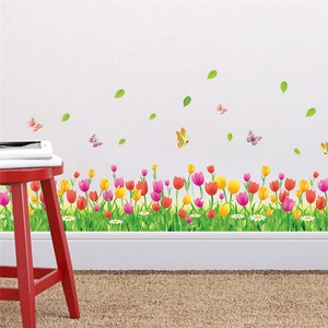 Removable-Vinyl-Decal-Wall-Sticker-Tulip-Flower-Grass-Art-Mural-Room-Home-Decor
