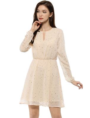the line by k allegra dress Allegra K Women's Gilding Shiny Star A-Line Dress