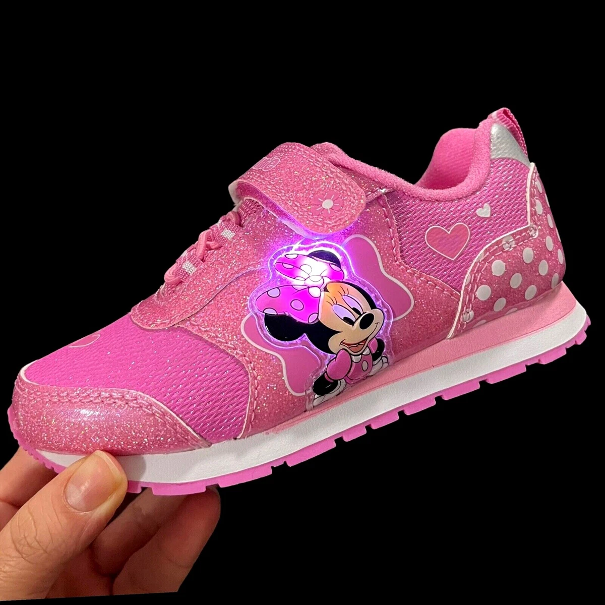 Disney Minnie Mouse Toddler Girls Light Up Sneaker Size 8 Pink