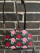 NWT Kate Spade Morgan Rose Garden Emboss Saffiano Lthr Double Zip Dome Crossbody