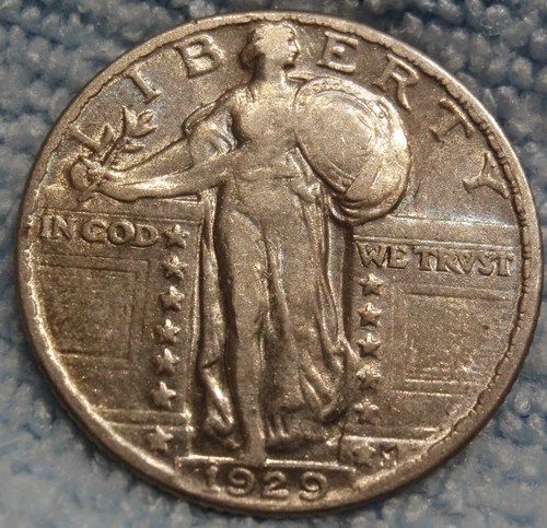 1929 P Standing Liberty Quarter-Scarce High Grade Luster VF-AU