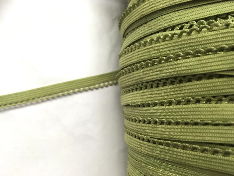 10 yards picot elastic 3/8" Black White beige Blue pink your pick  lavender sage - Image 2 of 3